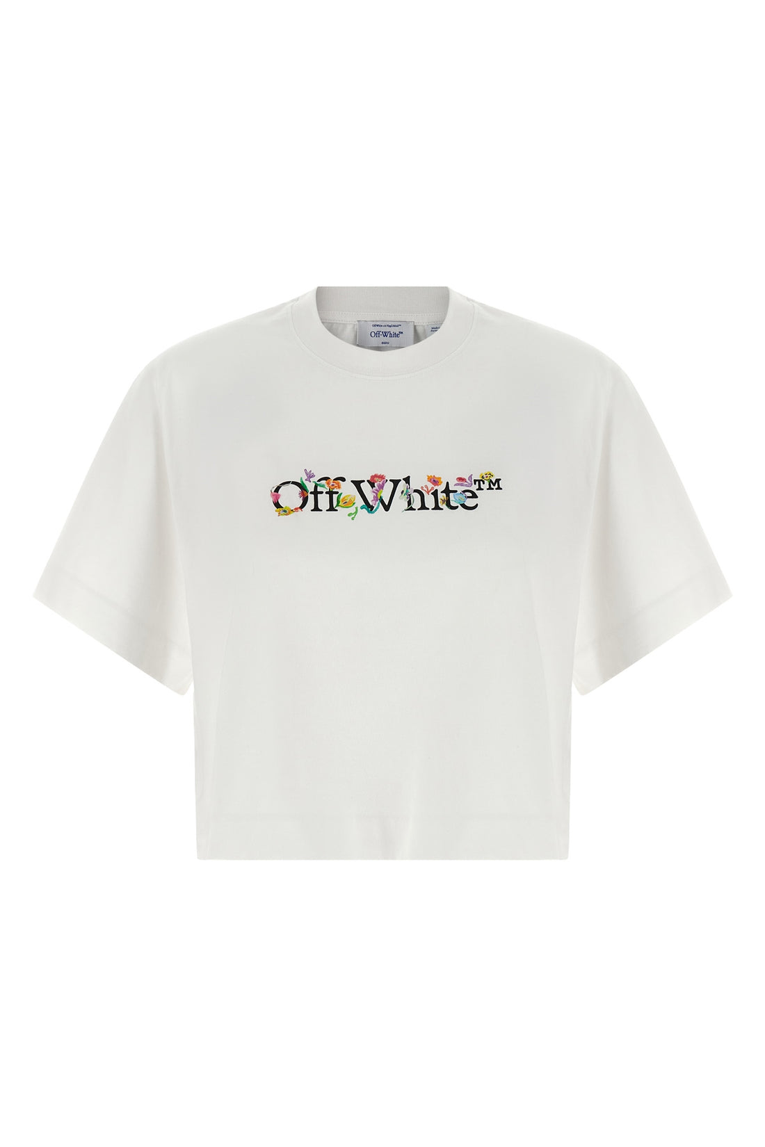 OFF-WHITE S cotton jersey cropped t-shirt