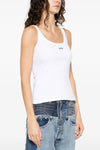 off stamp ribbed stretch cotton top