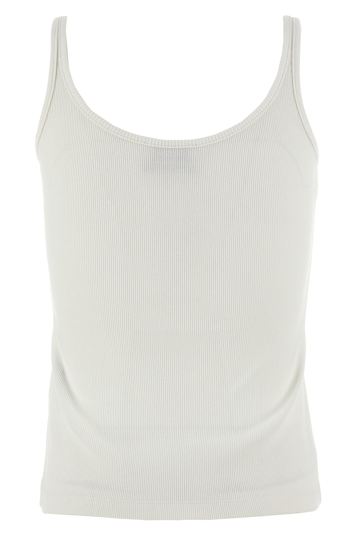 off stamp ribbed stretch cotton top