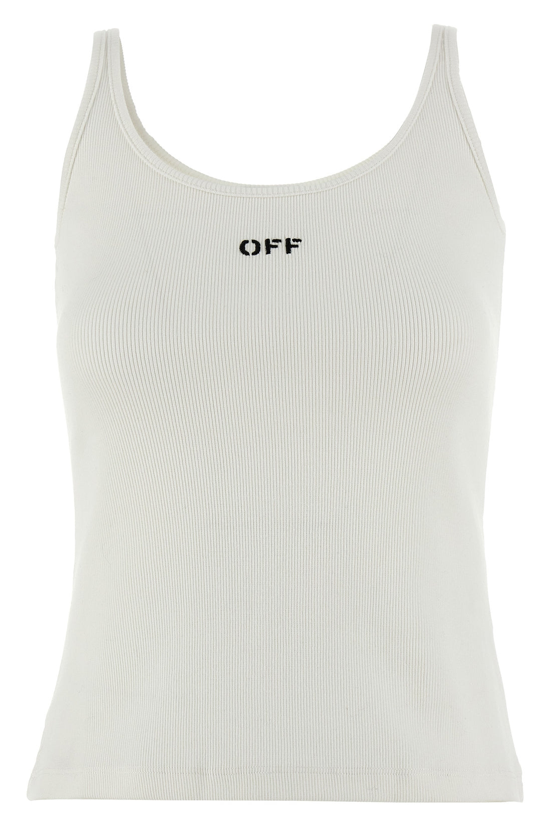 OFF-WHITE 38 off stamp ribbed stretch cotton top