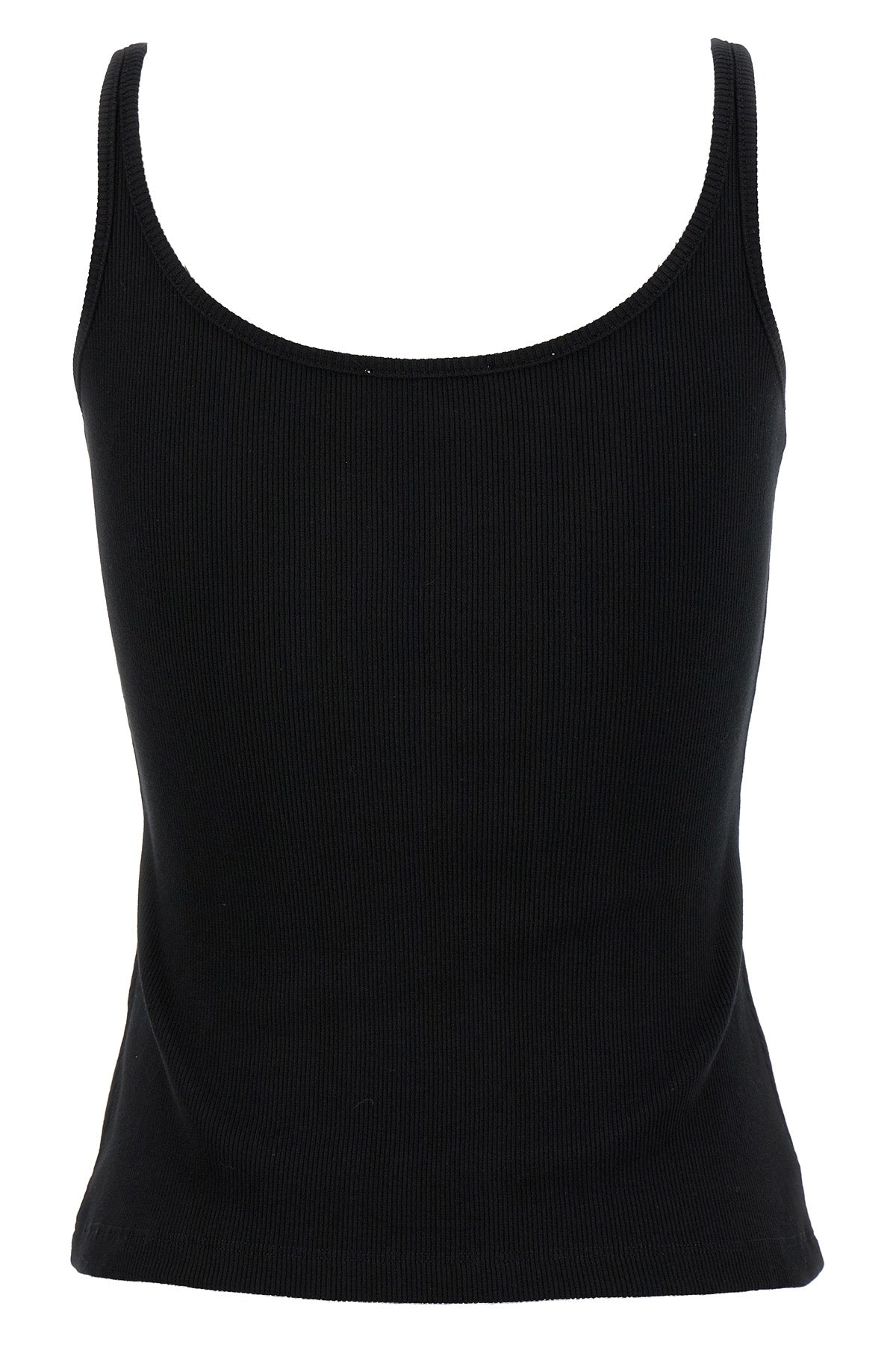 off stamp ribbed stretch cotton top