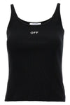 off stamp ribbed stretch cotton top
