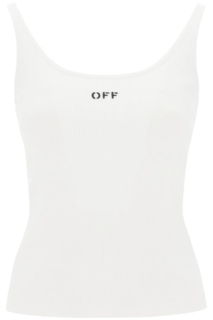 tank top with off embroidery