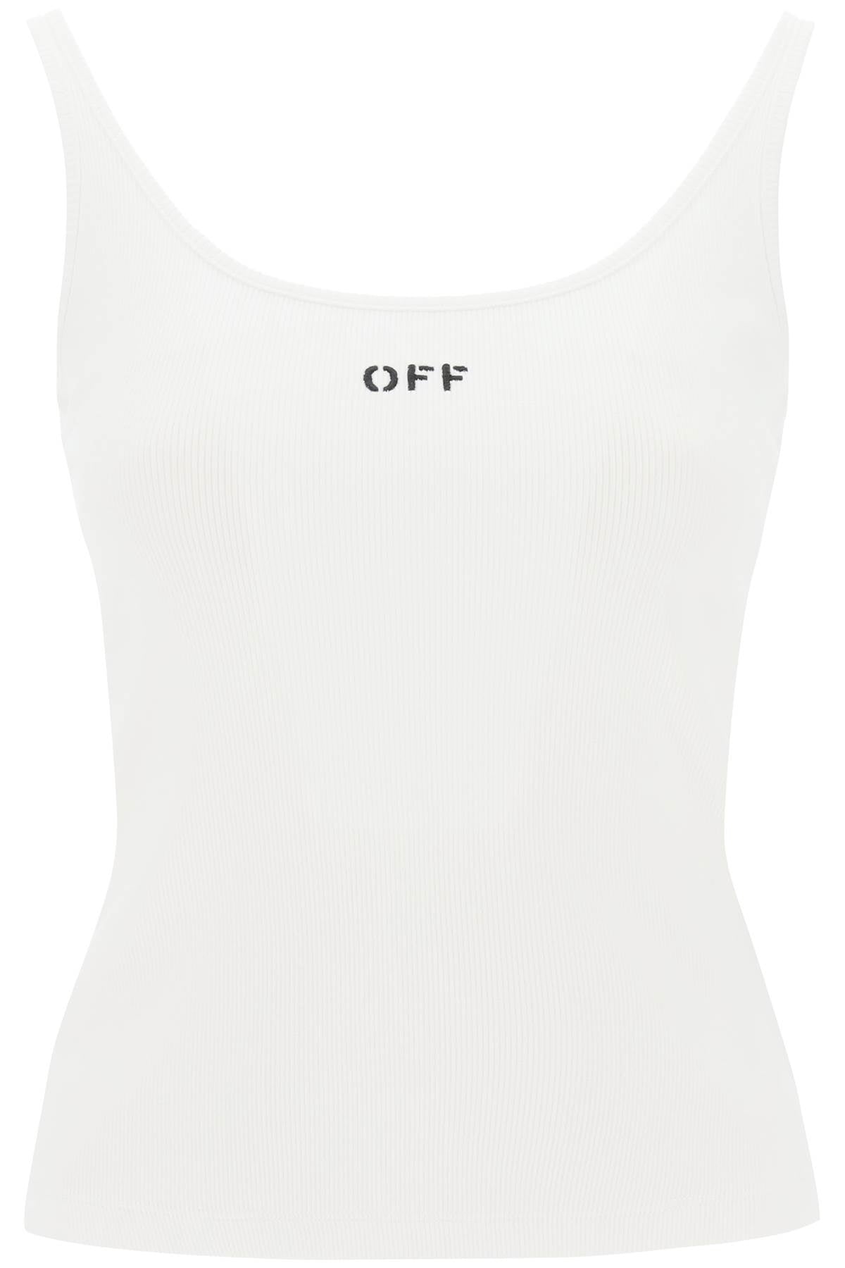 tank top with off embroidery