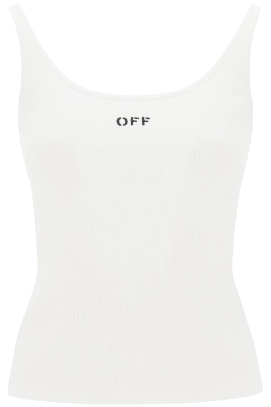 tank top with off embroidery