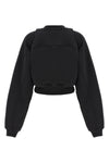 crop style crewneck cotton sweatshirt