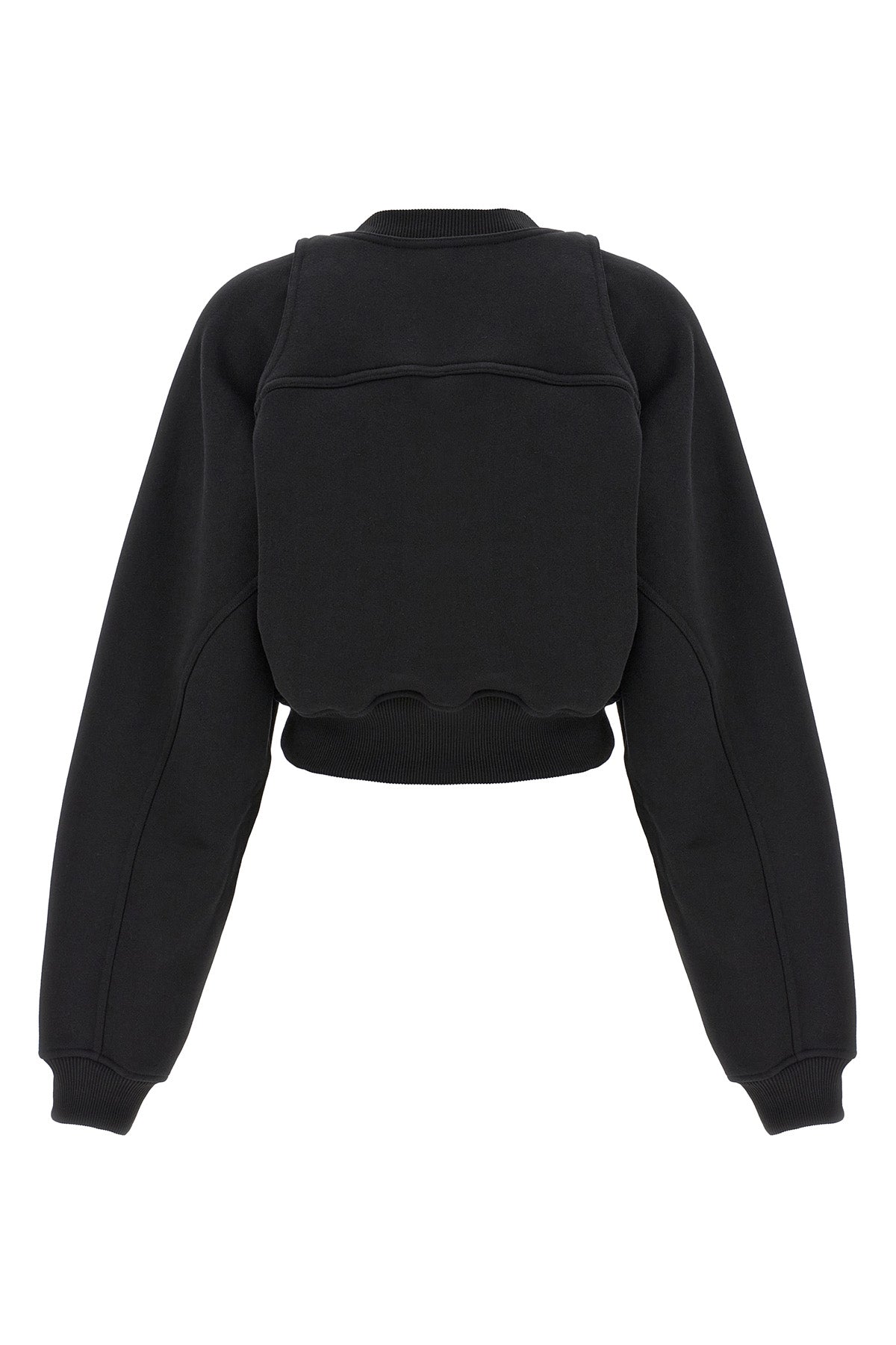 crop style crewneck cotton sweatshirt