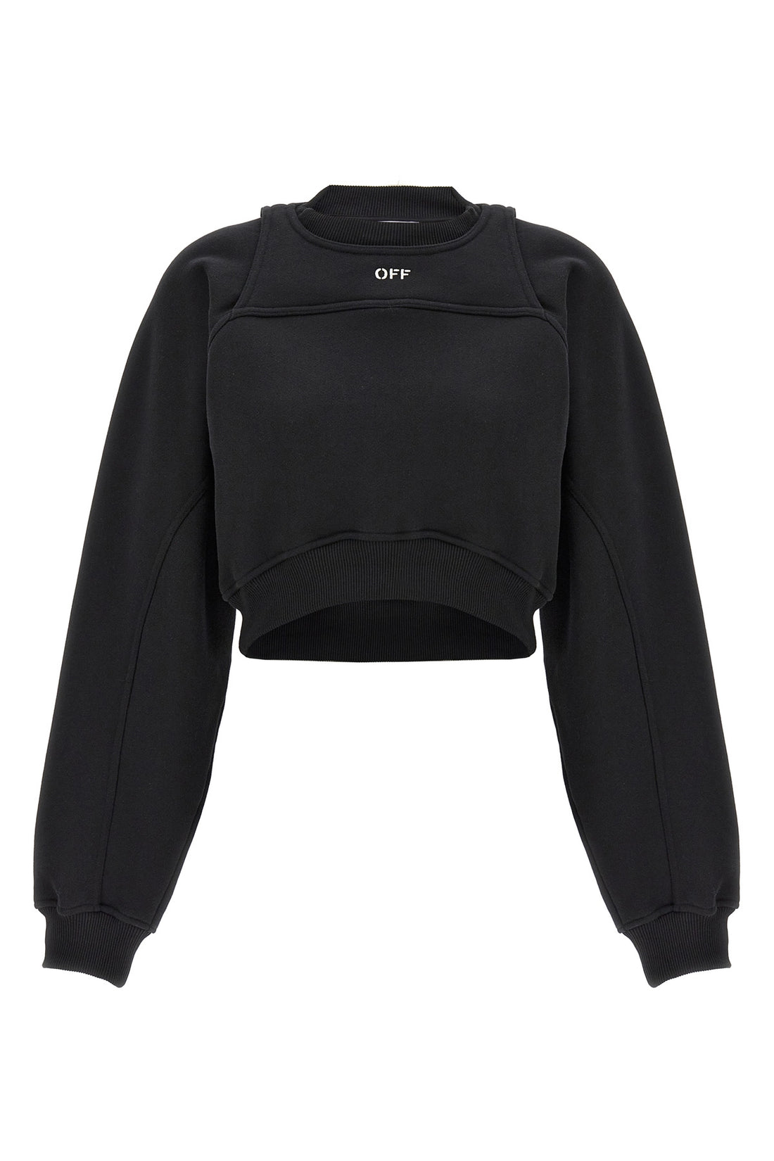 OFF-WHITE M crop style crewneck cotton sweatshirt