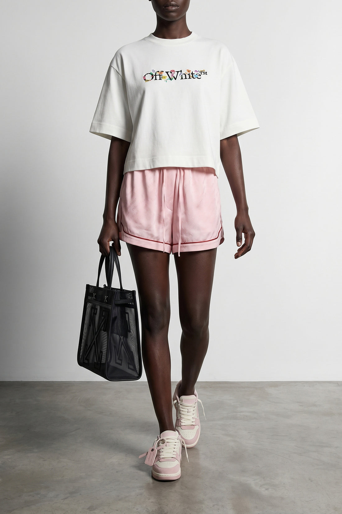 OFF-WHITE 38 jacquard satin pajama shorts in jacquard satin