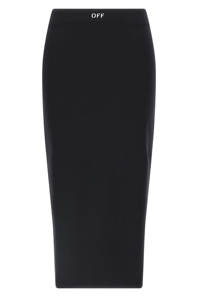midi skirt in stretch technical fabric