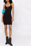 off stamp ribbed stretch cotton dress