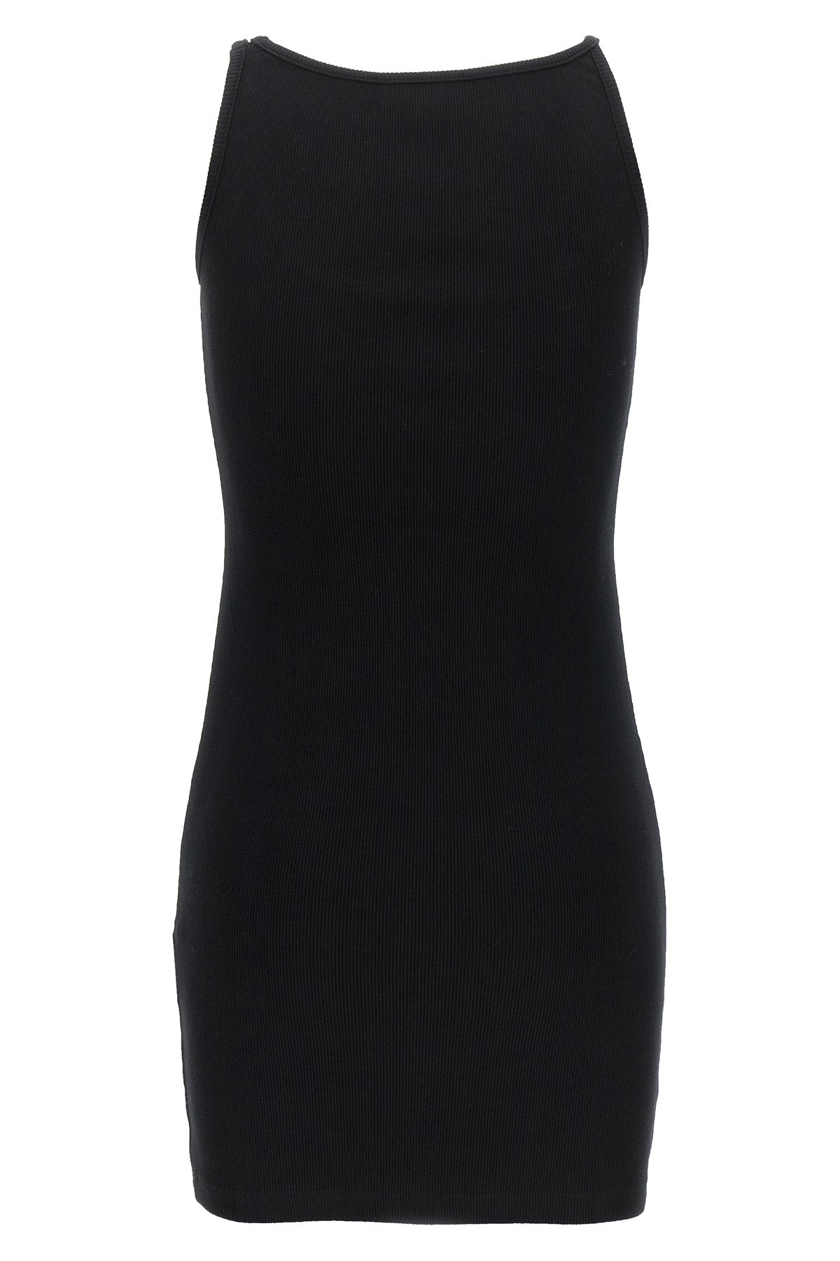 off stamp ribbed stretch cotton dress