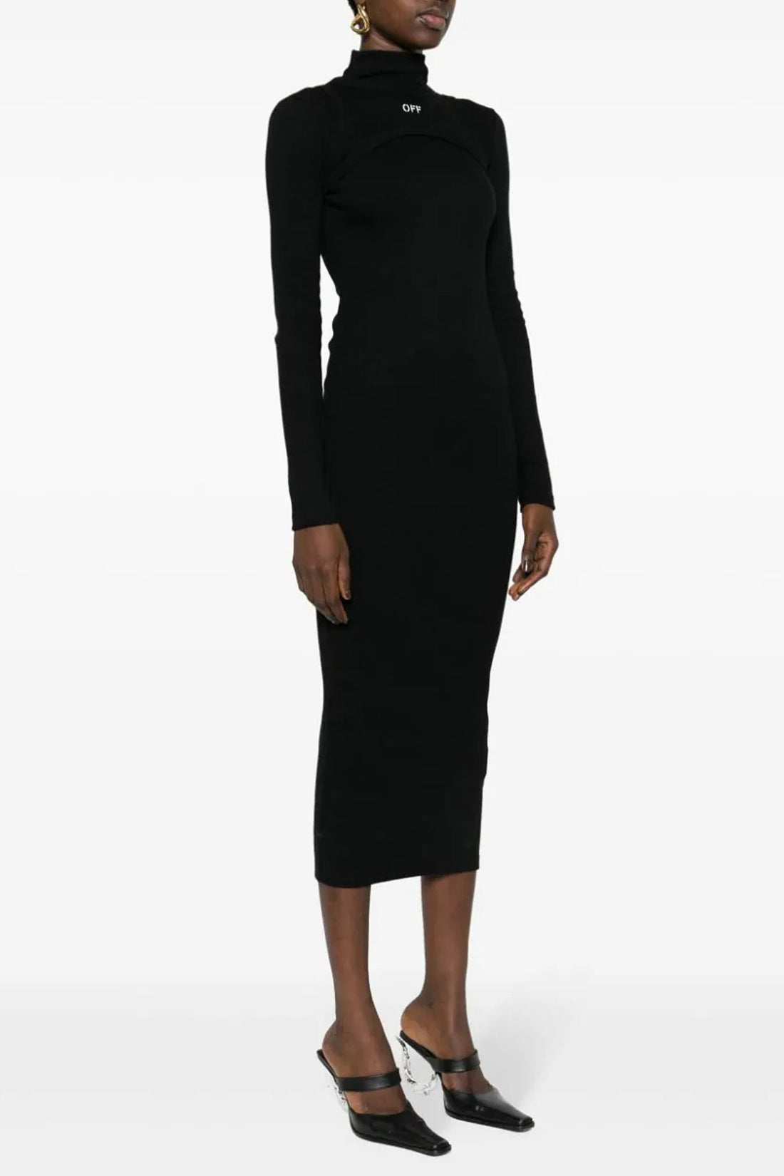 OFF-WHITE 38 off stamp stretch cotton dress