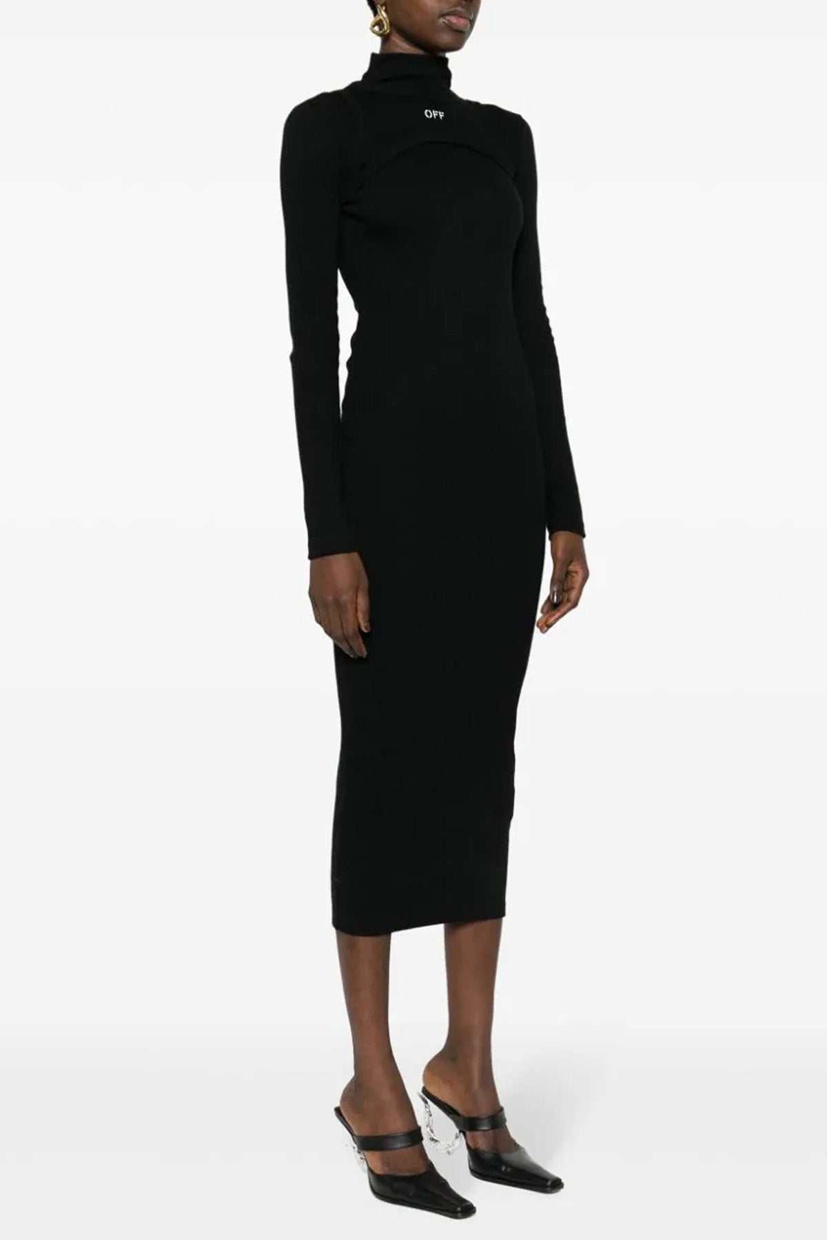 off stamp stretch cotton dress