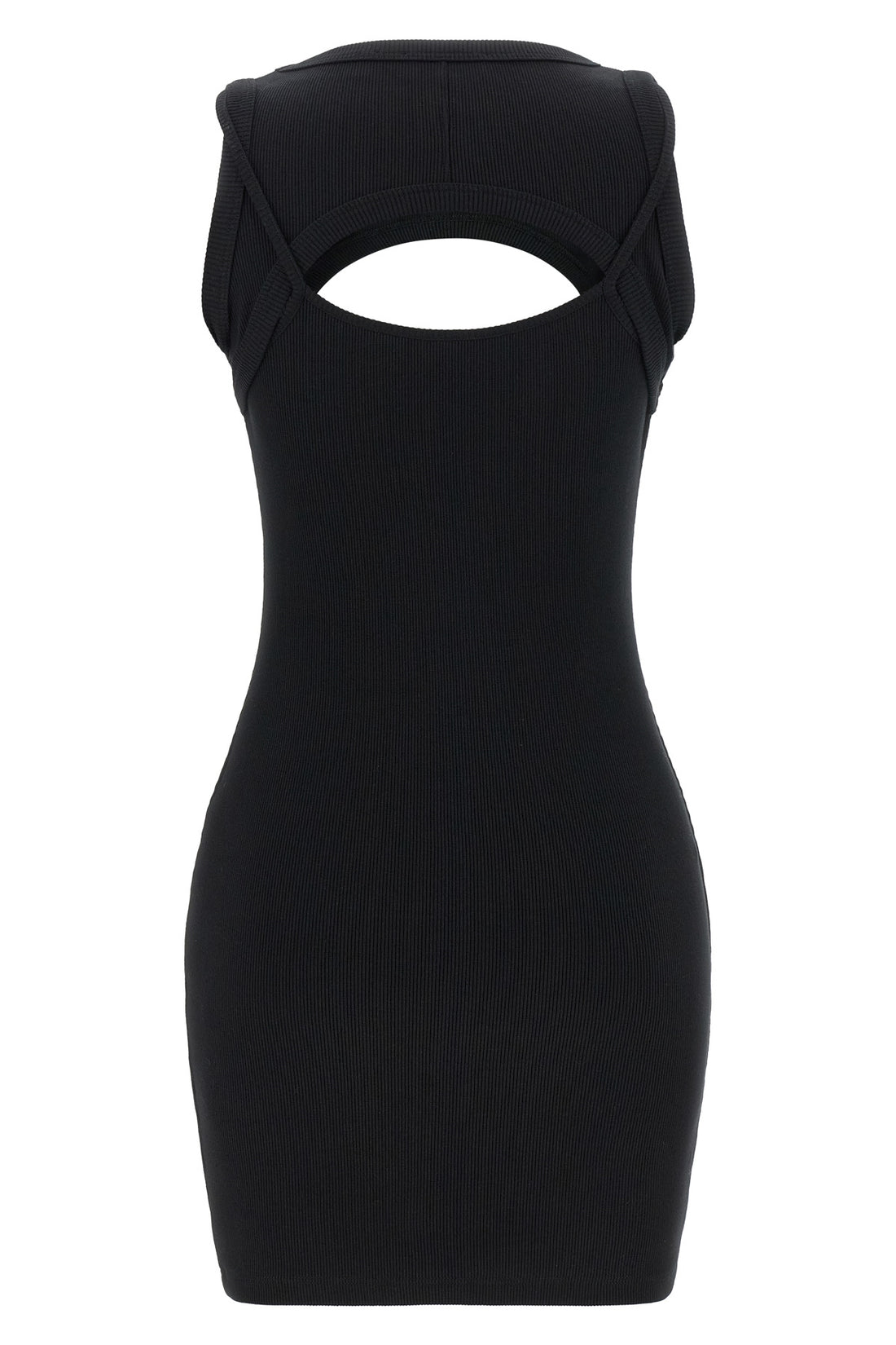 OFF-WHITE 38 off stamp ribbed stretch cotton mini dress