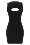 off stamp ribbed stretch cotton mini dress