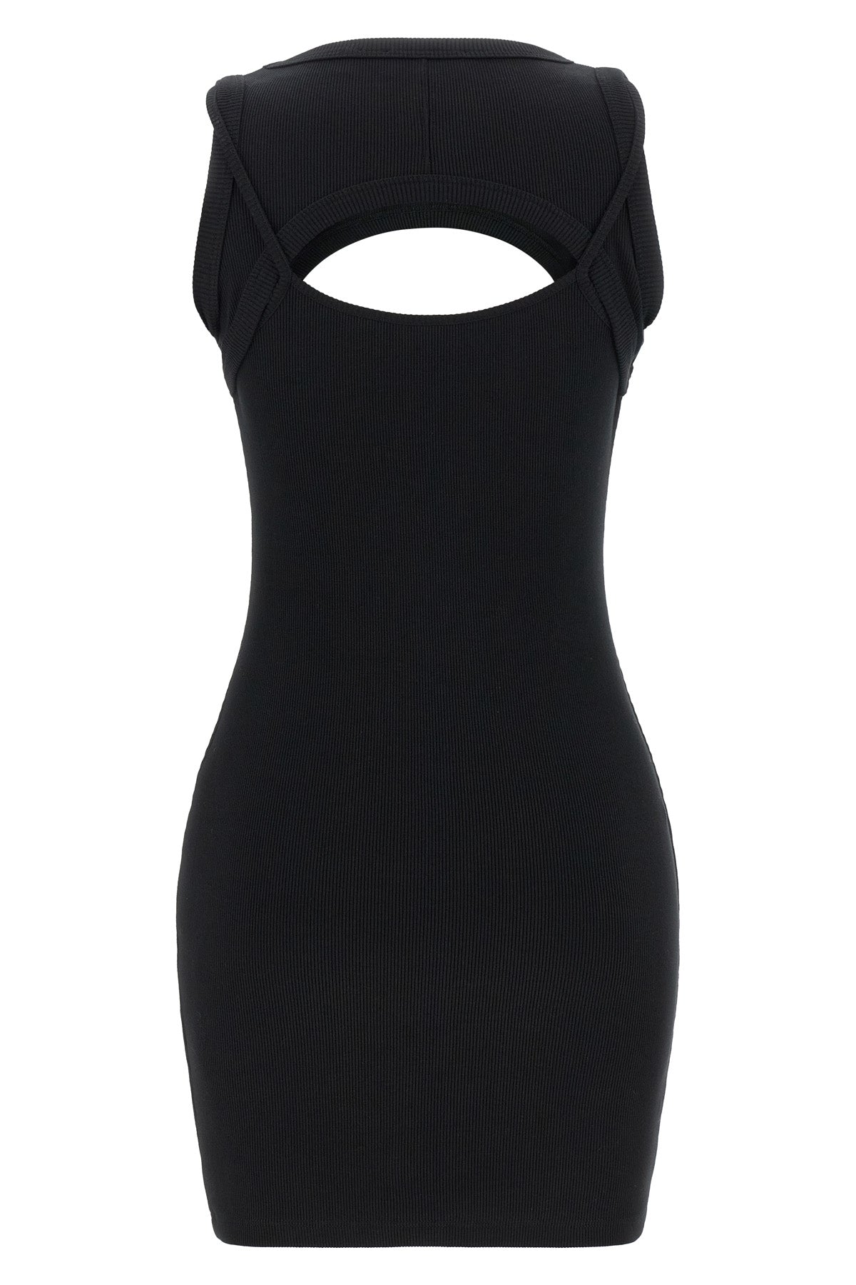 off stamp ribbed stretch cotton mini dress