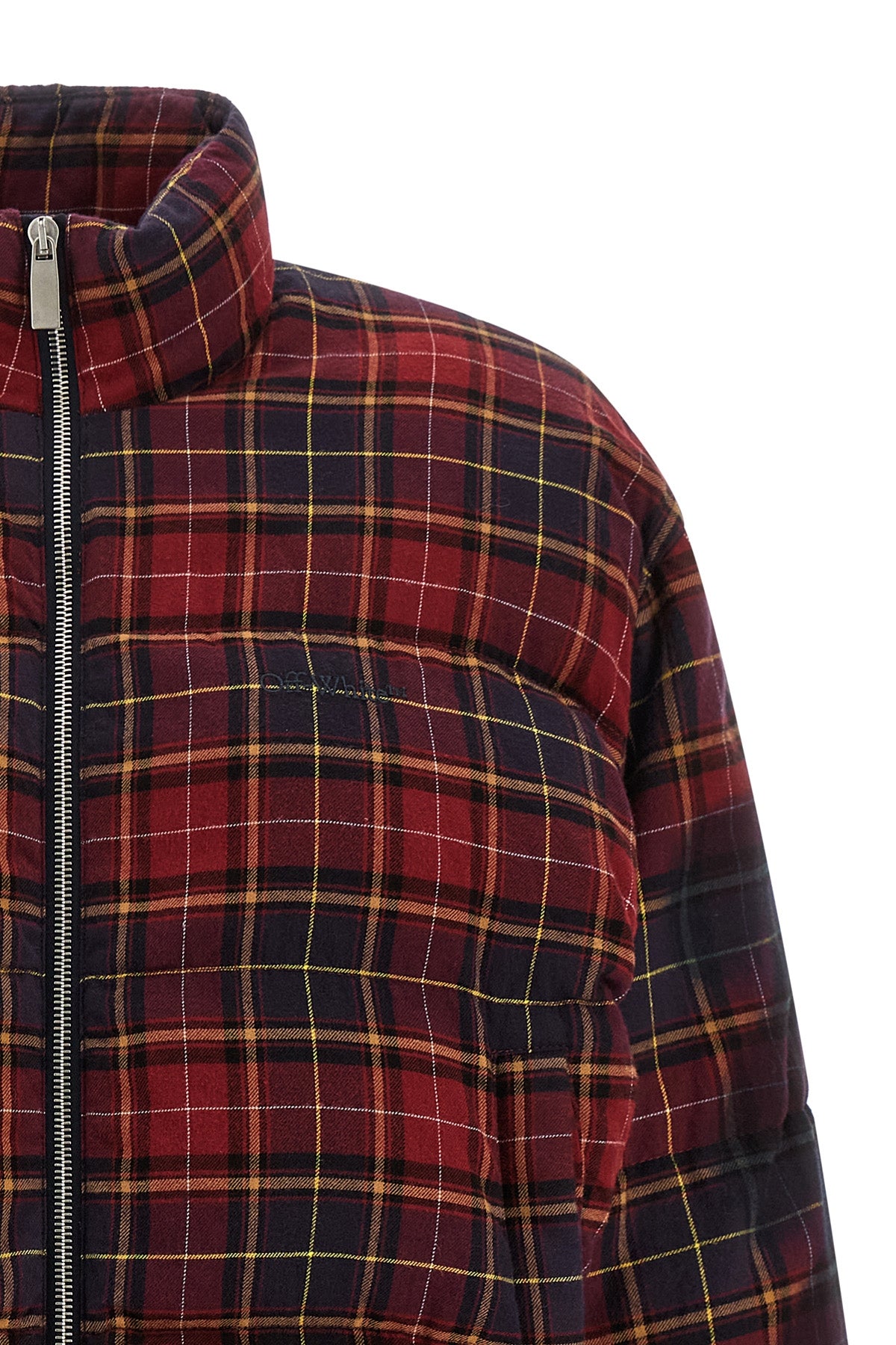 check flan arrow spray quilted cotton flannel jacket