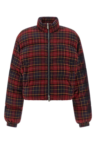 check flan arrow spray quilted cotton flannel jacket