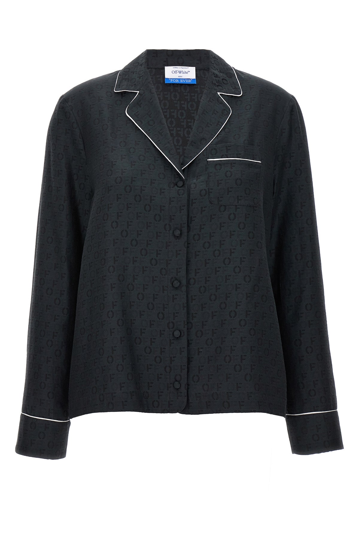 off jaquard pajama silk and cotton blend shirt