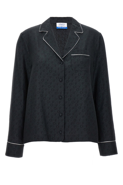 off jaquard pajama silk and cotton blend shirt