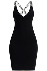 knitted dress with branded straps