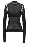 net arrow bralette top in stretch mesh fabric