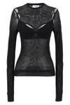 net arrow bralette top in stretch mesh fabric