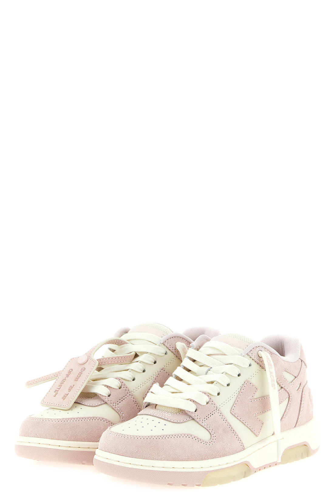 OFF-WHITE 35 out of office suede and leather sneakers