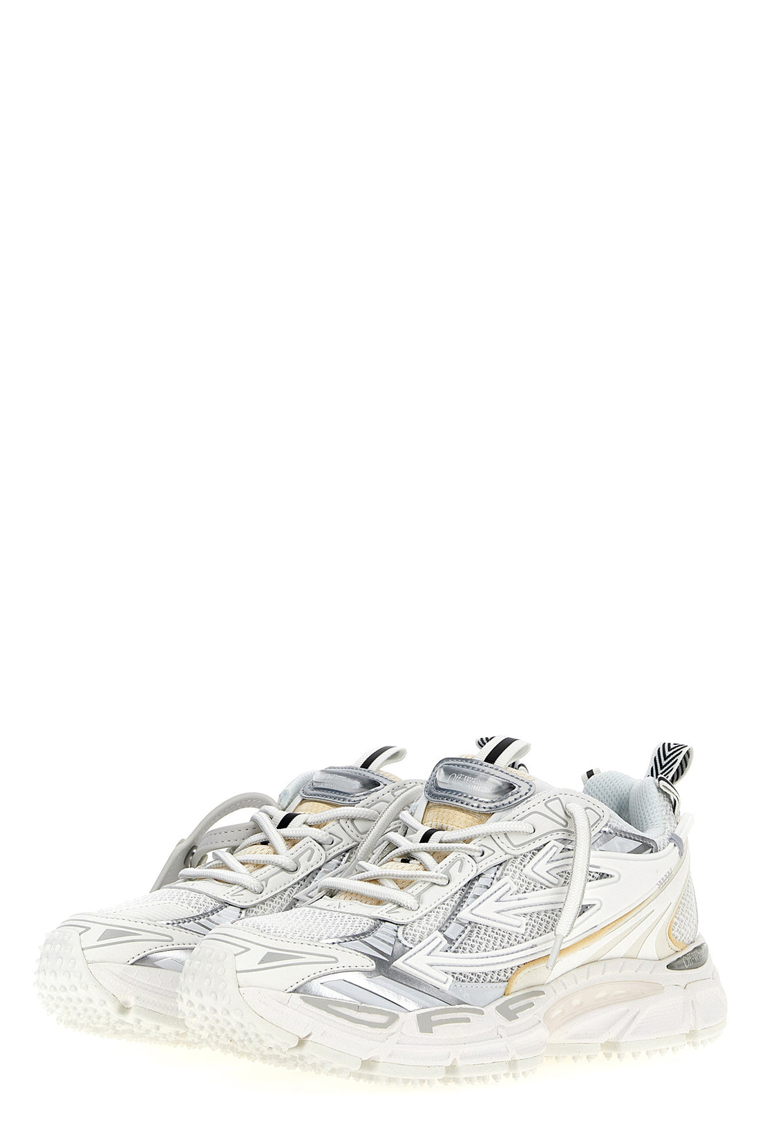 OFF-WHITE 35 be right back mesh and leather effect fabric sneaker