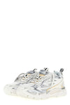 be right back mesh and leather effect fabric sneaker