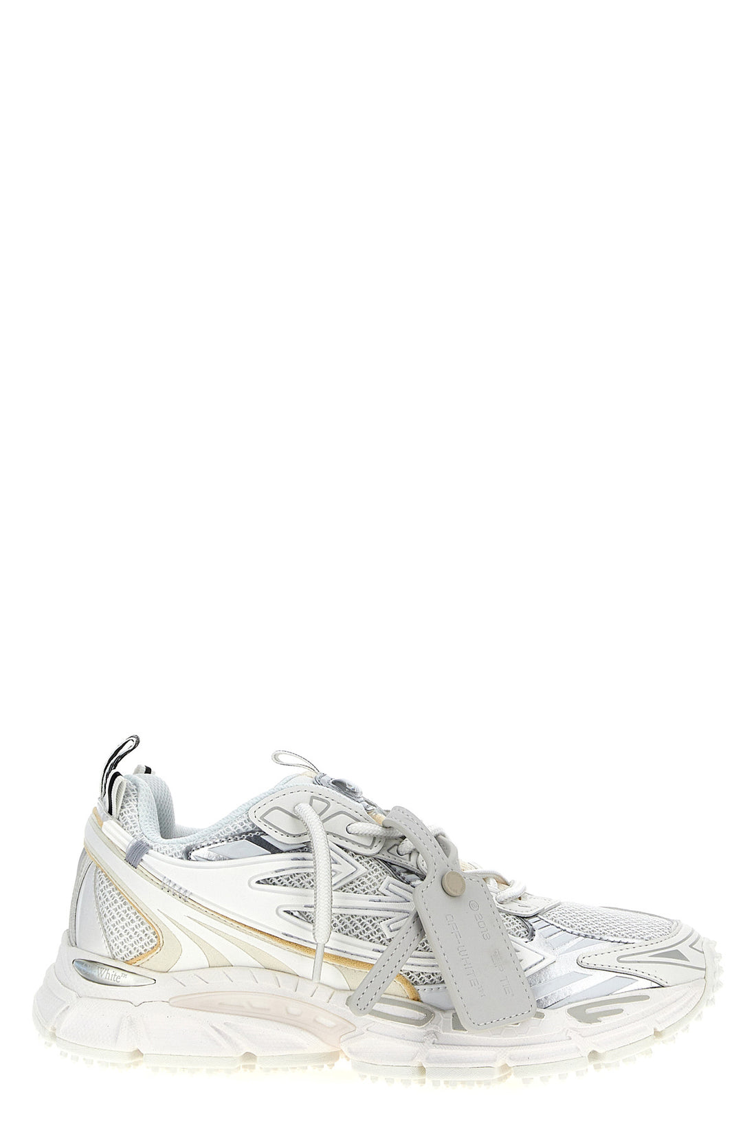 OFF-WHITE 35 be right back mesh and leather effect fabric sneaker