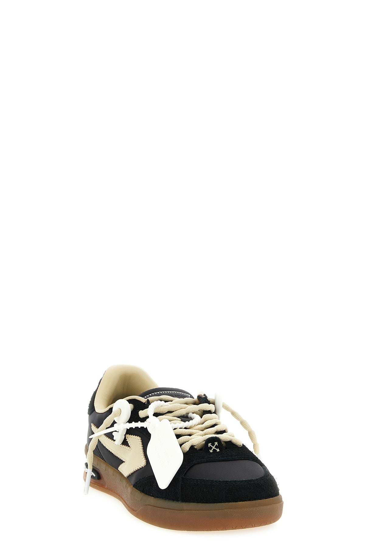 end of play nylon and hairy suede sneakers
