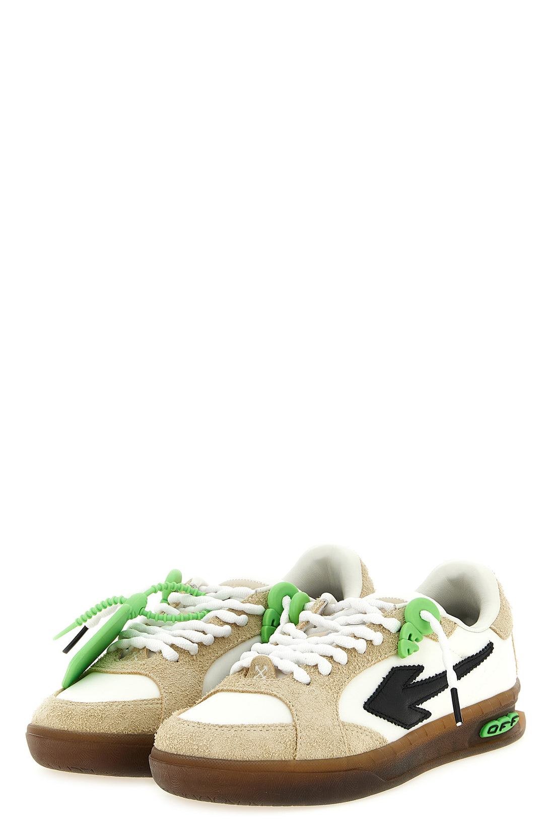 OFF-WHITE 35 end of play nylon and hairy suede sneakers
