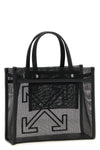 small market shopping bag in semi-transparent mesh and smooth leather