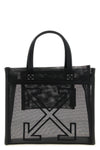 small market shopping bag in semi-transparent mesh and smooth leather