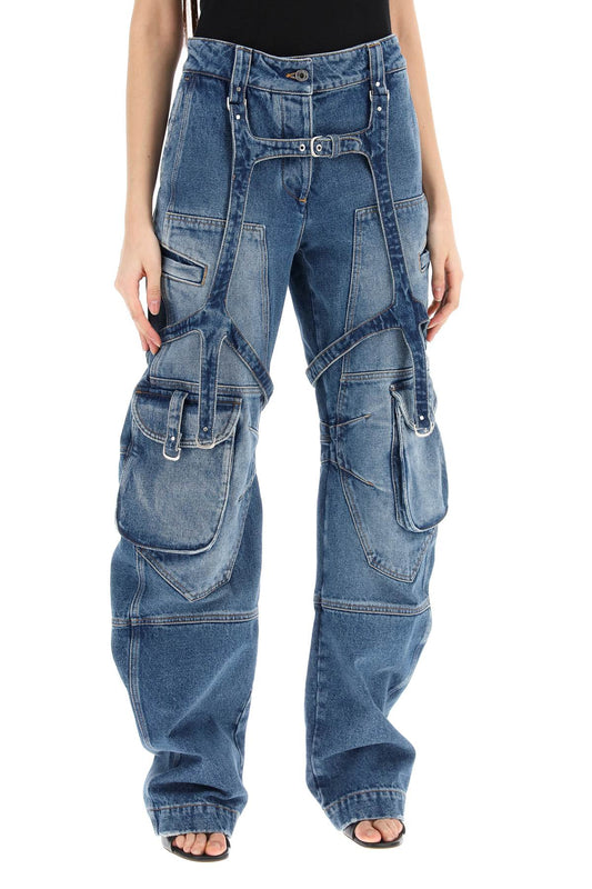 cargo jeans with harness details