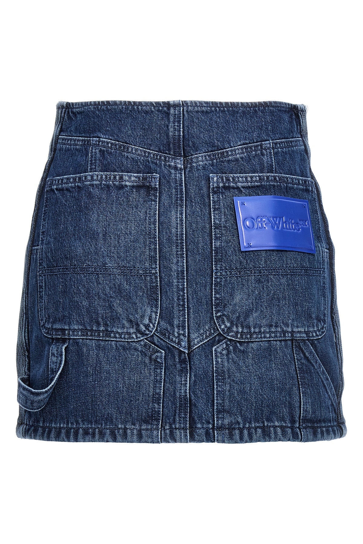 motorcycle denim miniskirt