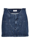 motorcycle denim miniskirt
