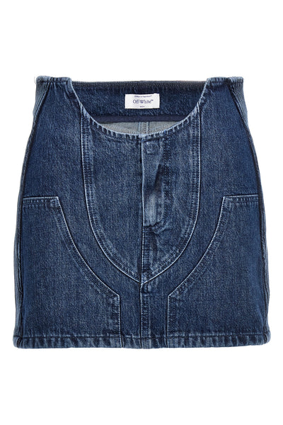 motorcycle denim miniskirt