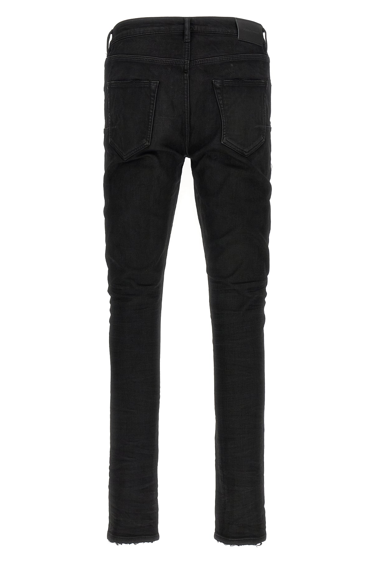 p001 black resin 3/d jeans in high-quality garment-dyed stretch denim