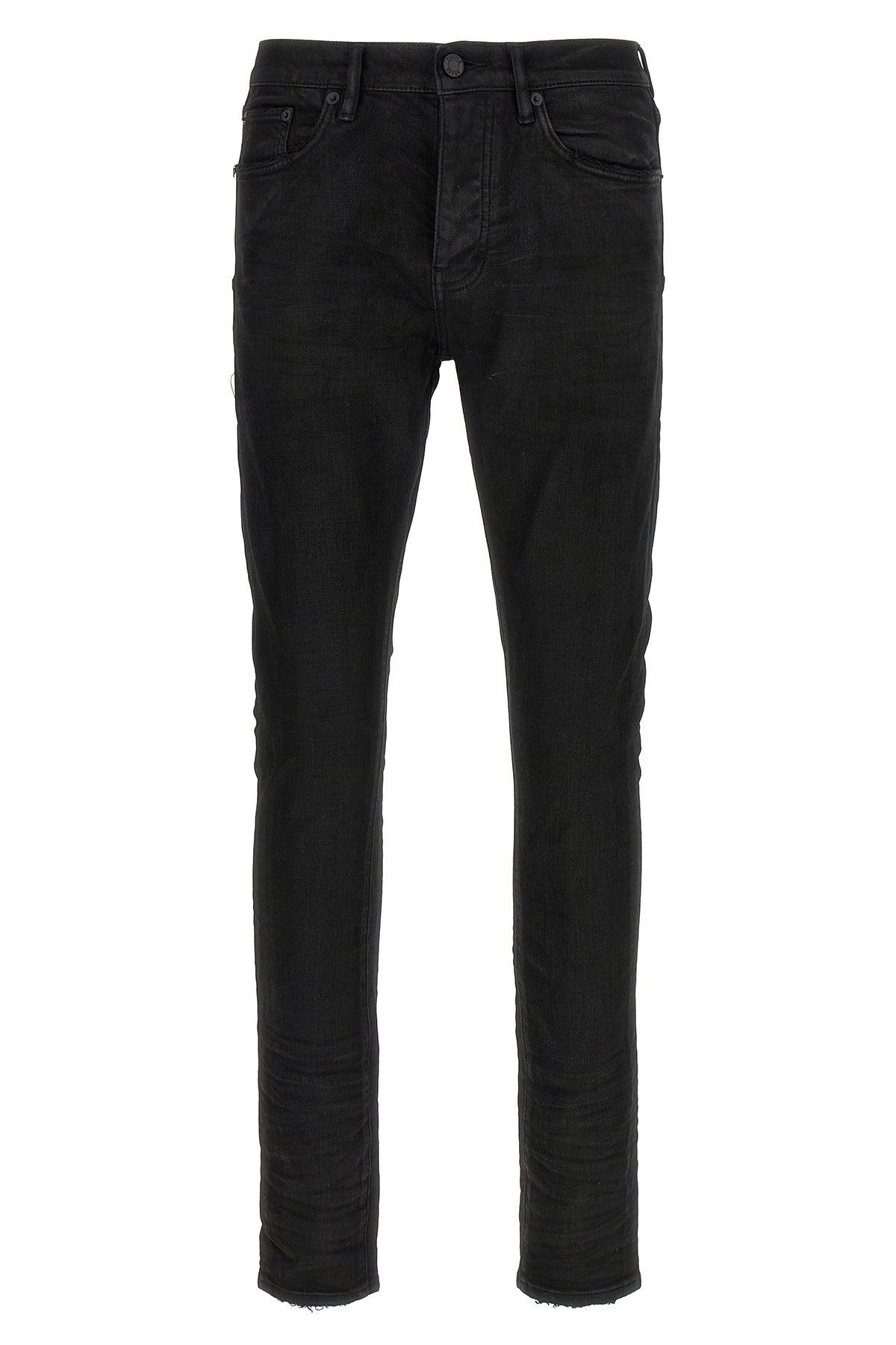 p001 black resin 3/d jeans in high-quality garment-dyed stretch denim