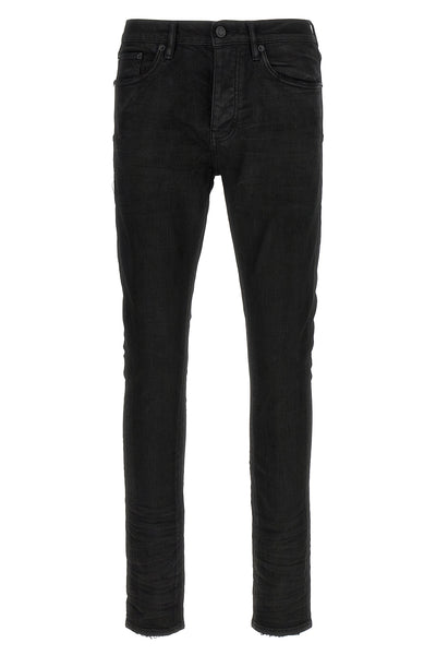 p001 black resin 3/d jeans in high-quality garment-dyed stretch denim