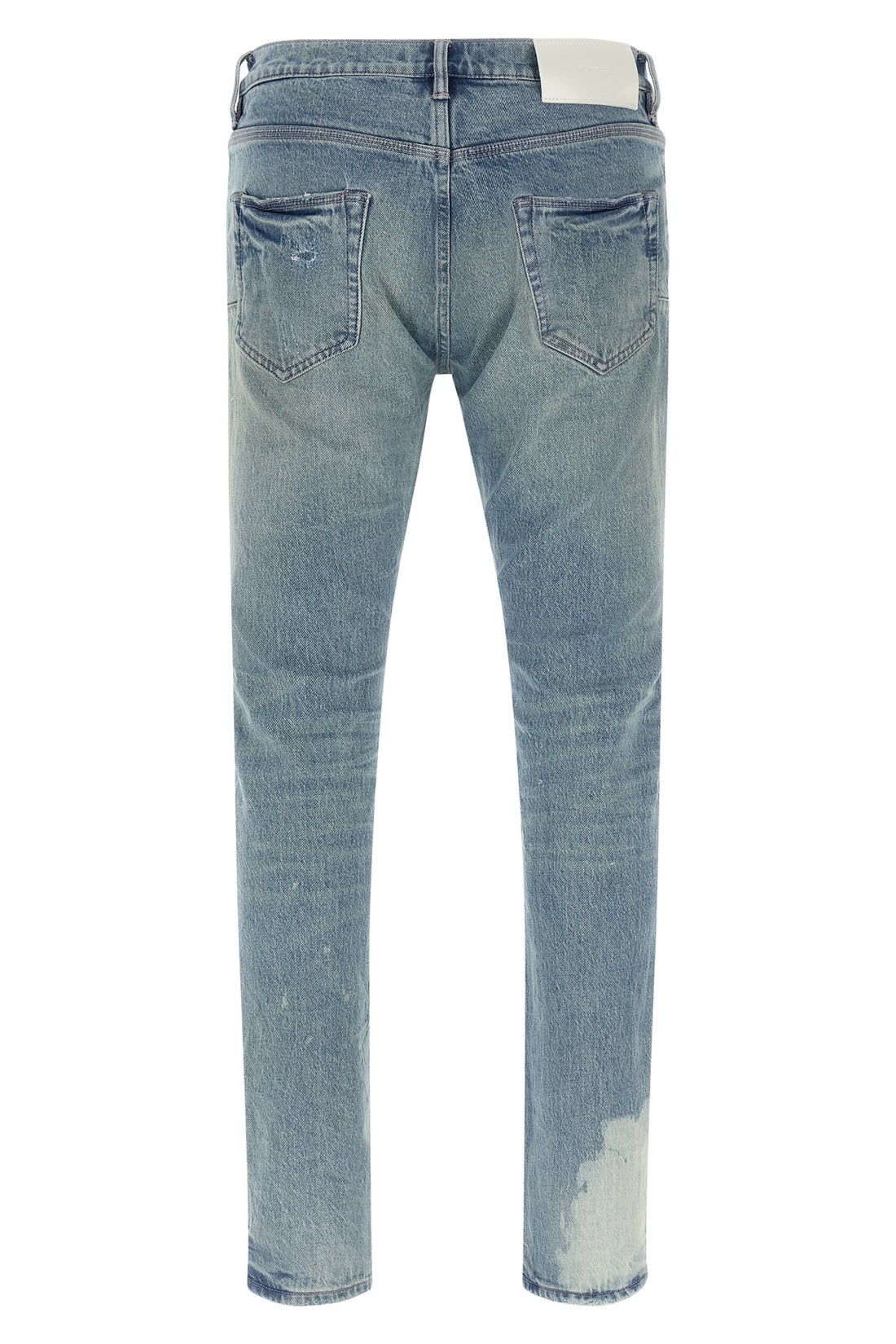 PURPLE 33 p001 repairs used-effect stone washed stretch cotton denim jeans