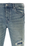 p001 repairs used-effect stone washed stretch cotton denim jeans