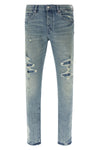 p001 repairs used-effect stone washed stretch cotton denim jeans