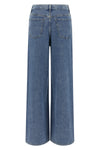 high-waisted wide-leg cotton denim jeans