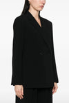 double-breasted synthetic fabric blazer