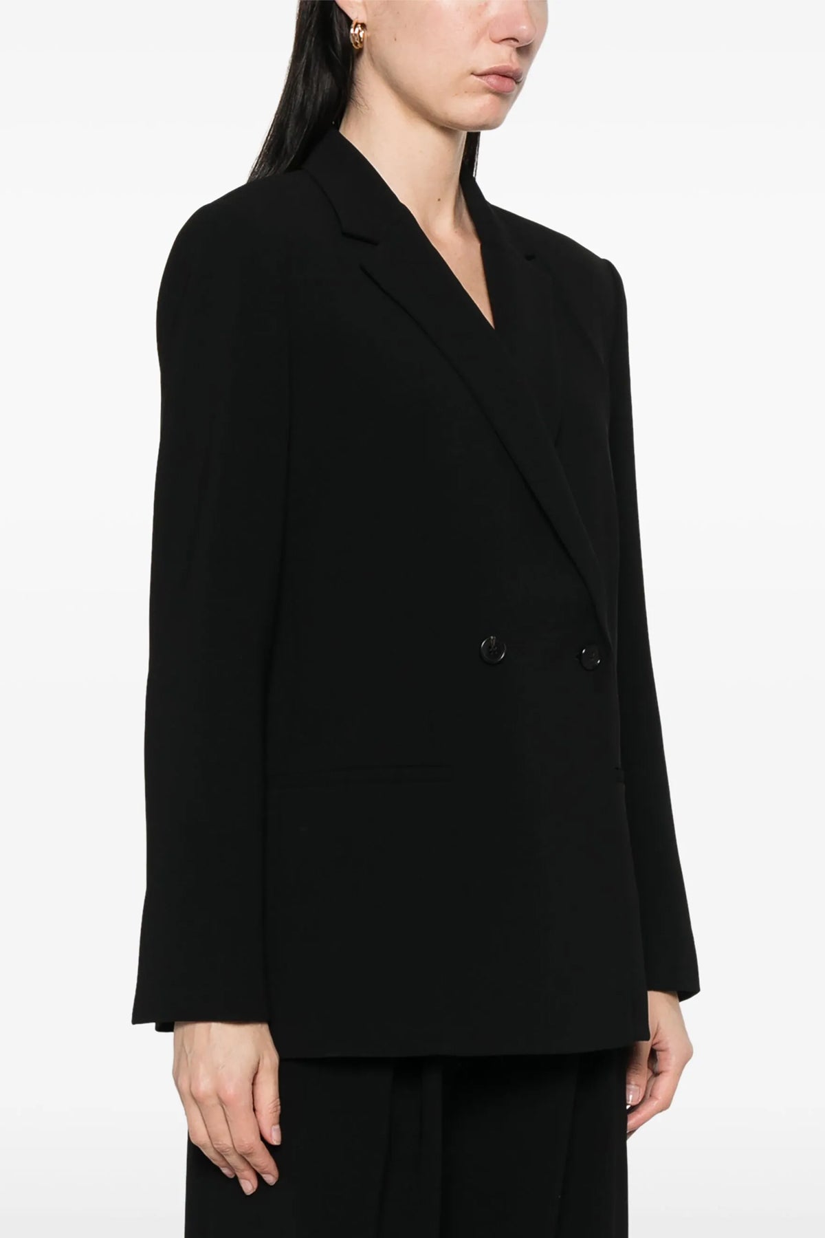 double-breasted synthetic fabric blazer