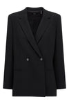 double-breasted synthetic fabric blazer